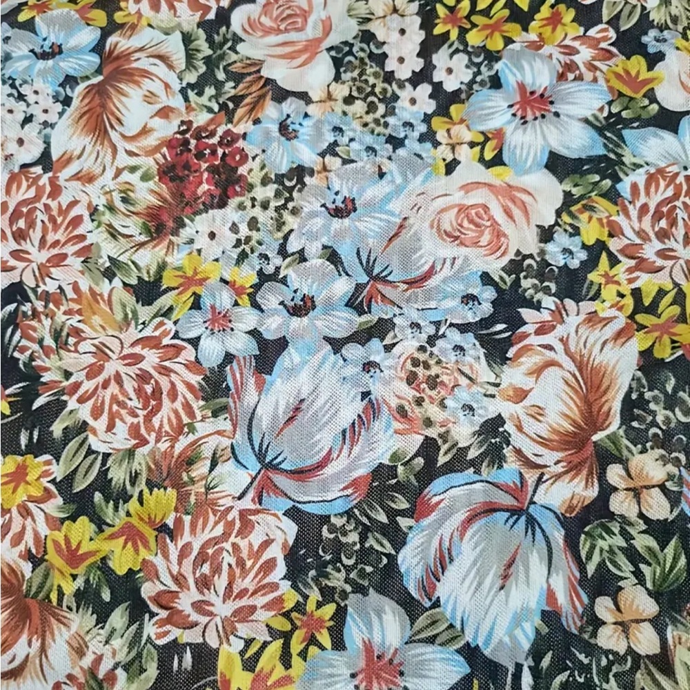 NWOT Boutique Floral Long Sleeve Mesh Crop Top XXL - Picture 3 of 10